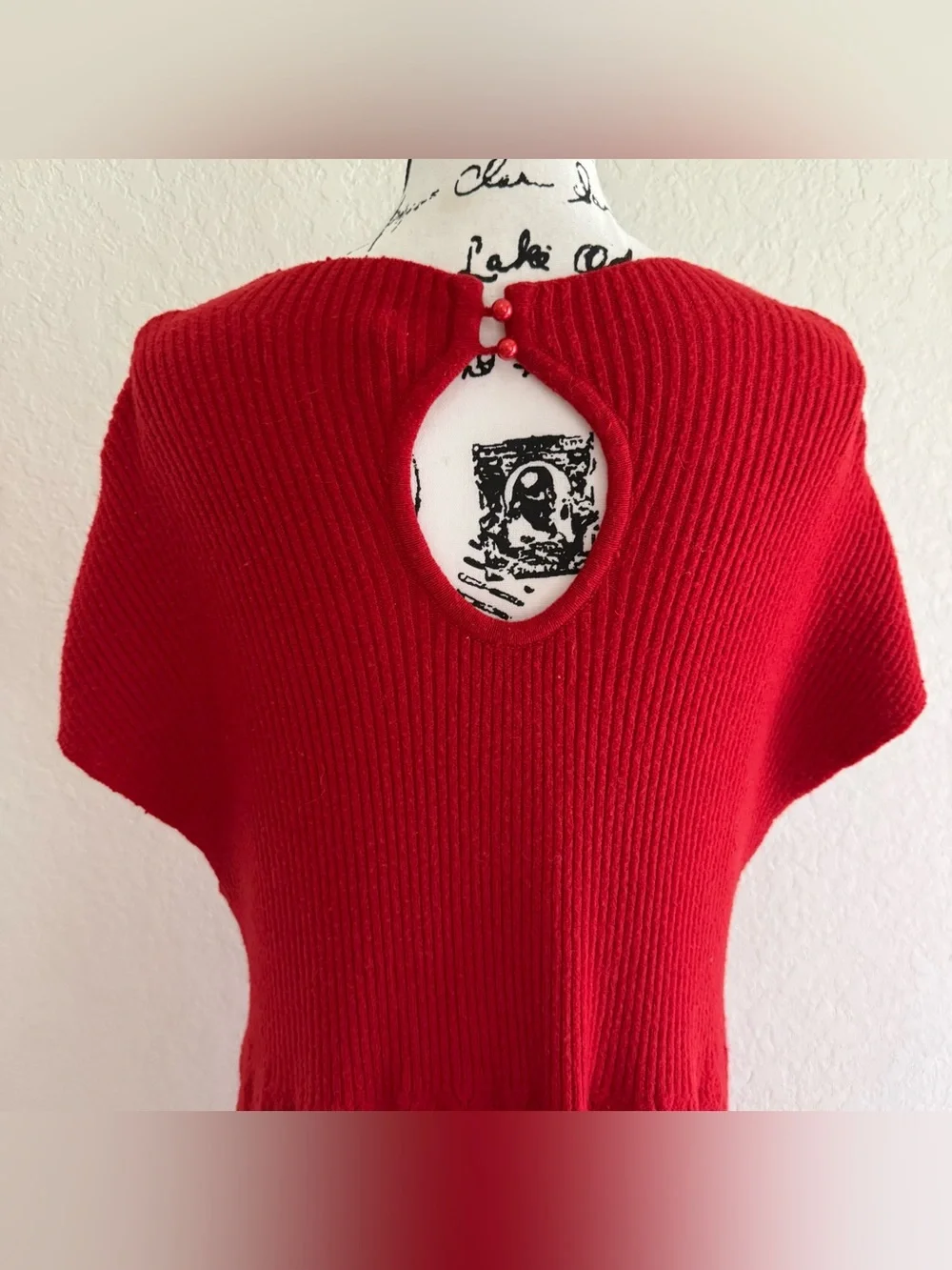 Anthropologie Feather Bone Red Sweater Dress - Picture 7 of 10